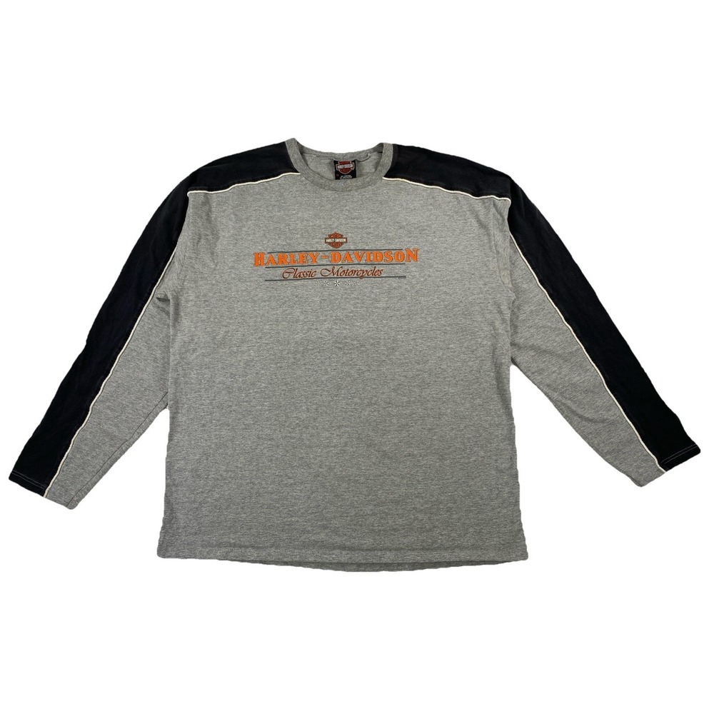 Vintage Harley-Davidson Sante Fe NM Long Sleeve Shirt Grey Black Men's XL